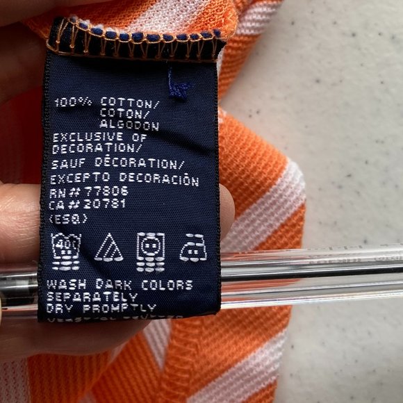 TOMMY HILFIGER POLO SHIRT XL ORANGE DIAGONAL STRIPE VERY UNIQUE SHIRT - Picture 16 of 16